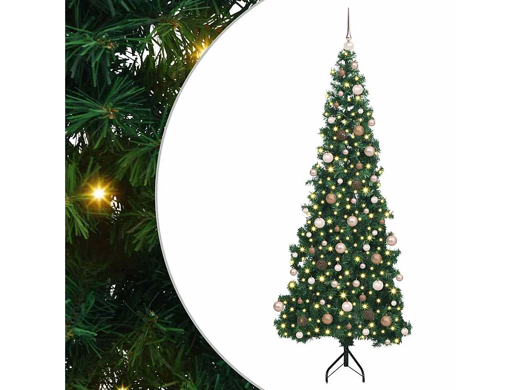 Albero di Natale artificiale angolare Verde 210 cm PVC e metallo