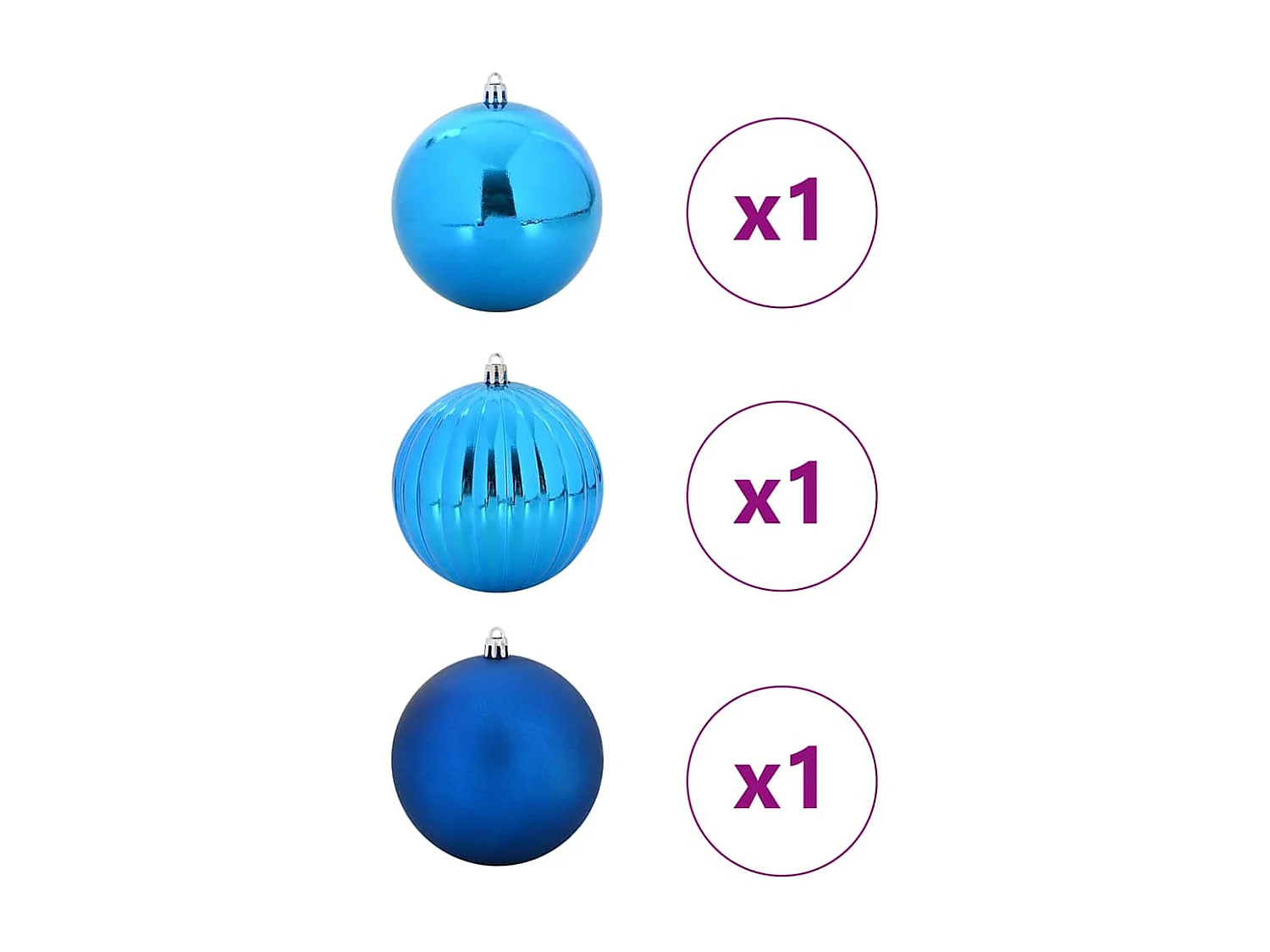 Ensemble de Boules de Noël 3 pcs Bleu