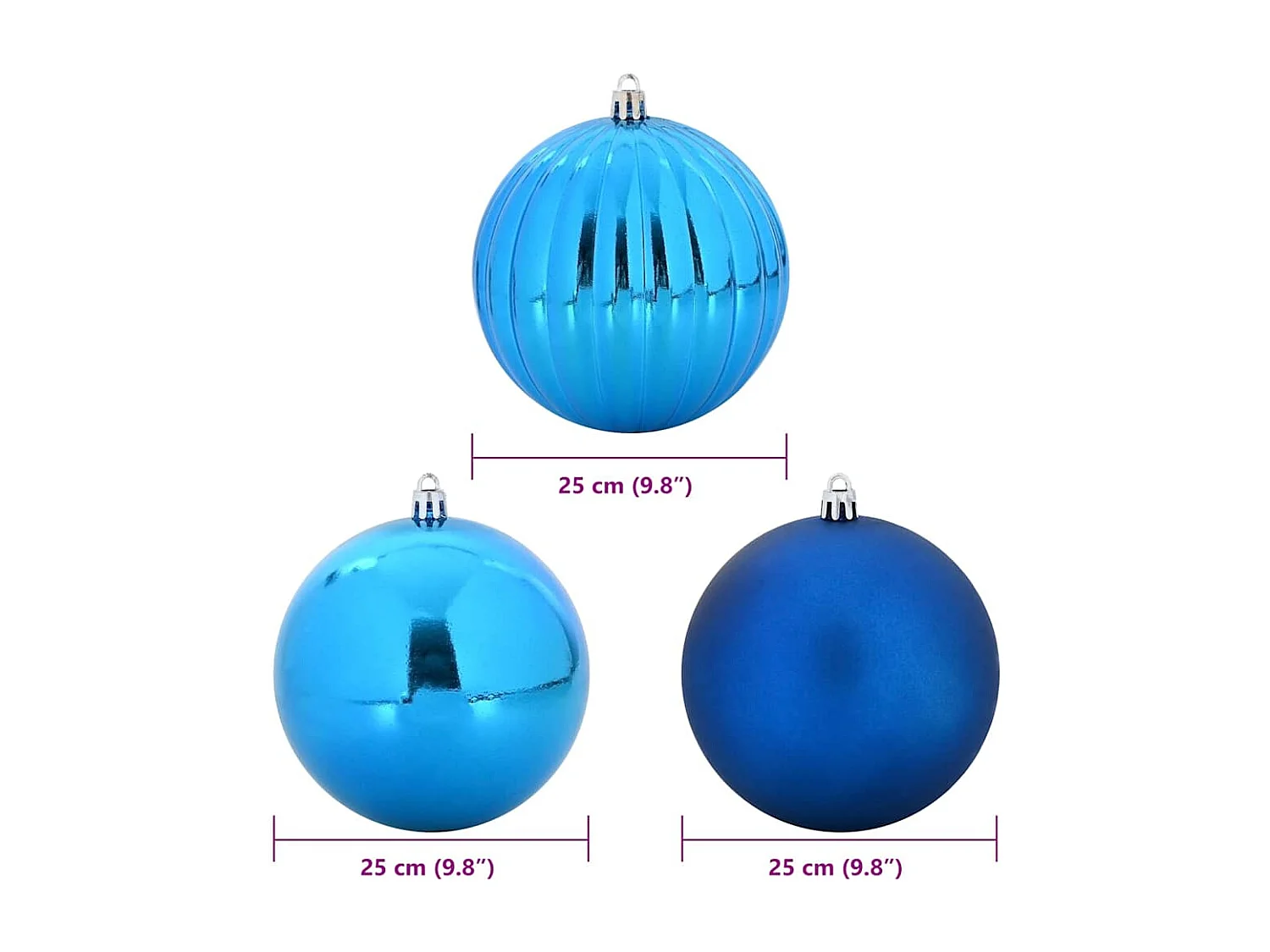 Ensemble de Boules de Noël 3 pcs Bleu