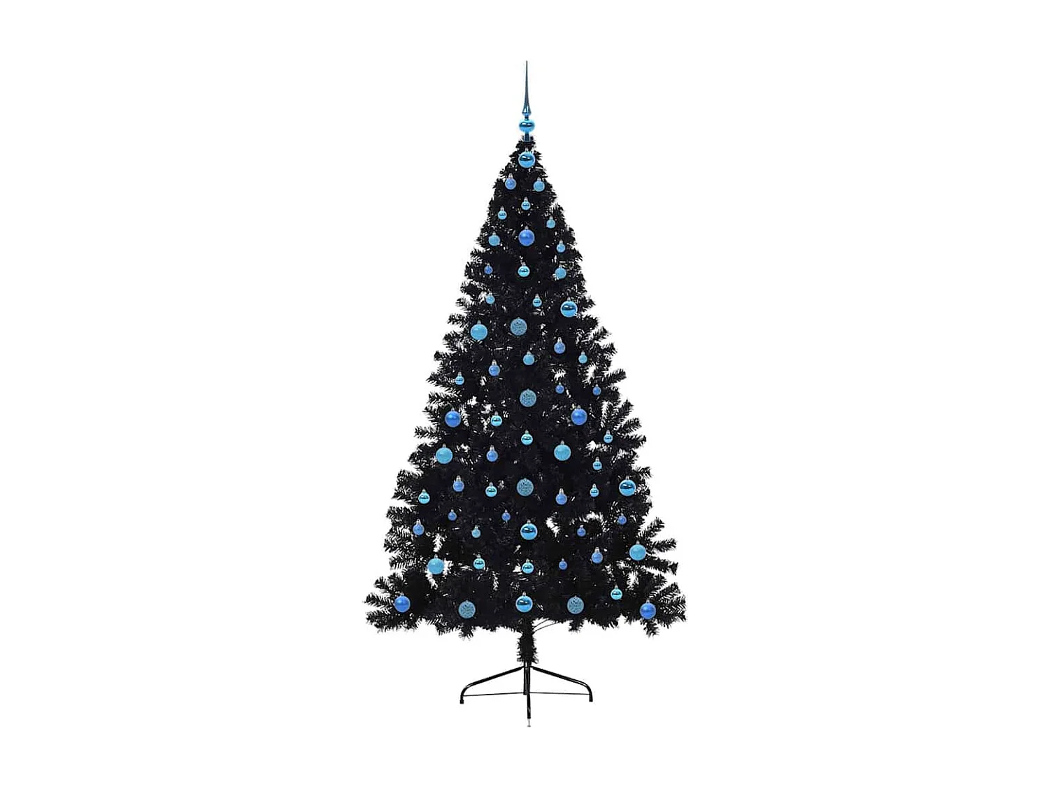 Sapin de Noël artificiel pré-éclairé Noir 210 cm PVC