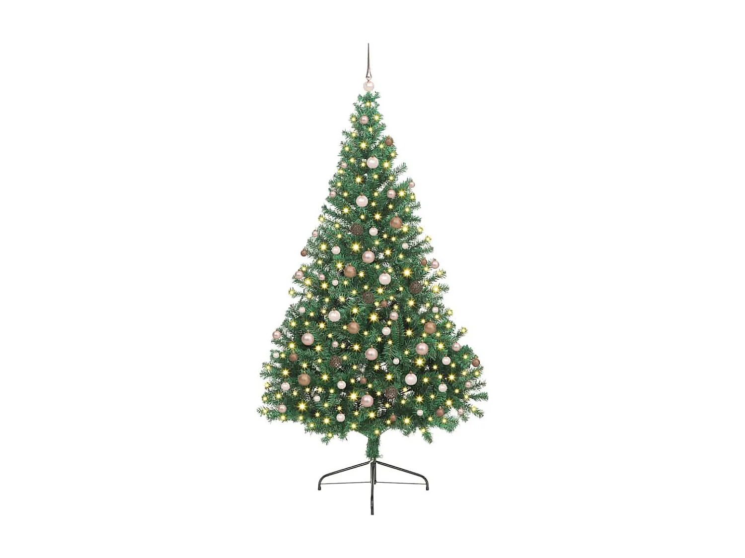 Künstlicher Weihnachtsbaum mit Beleuchtung, Grün, 240 cm, PVC