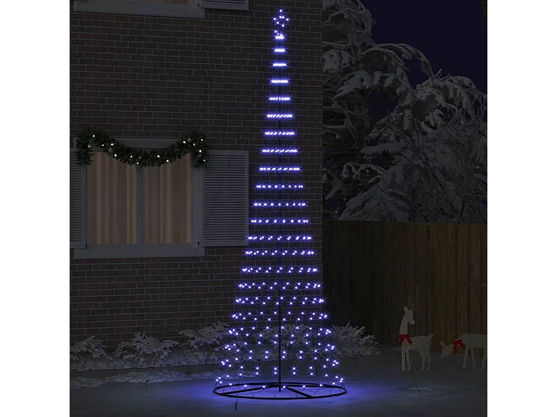 Blauer LED-Weihnachtsbaum 138,5 x 138,5 x 399 cm Metall