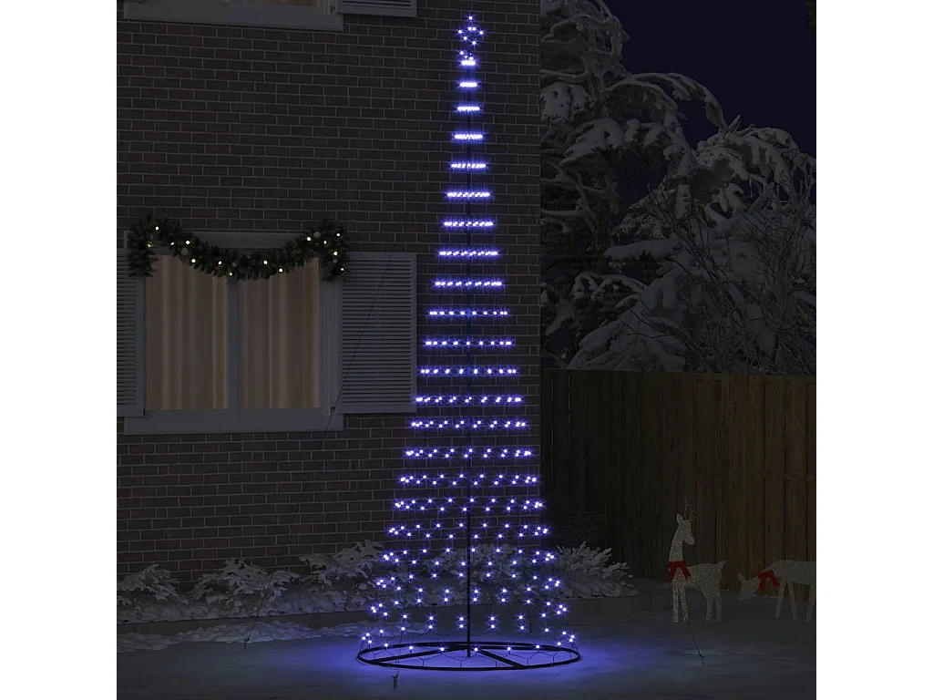 Blauer LED-Weihnachtsbaum 138,5 x 138,5 x 399 cm Metall