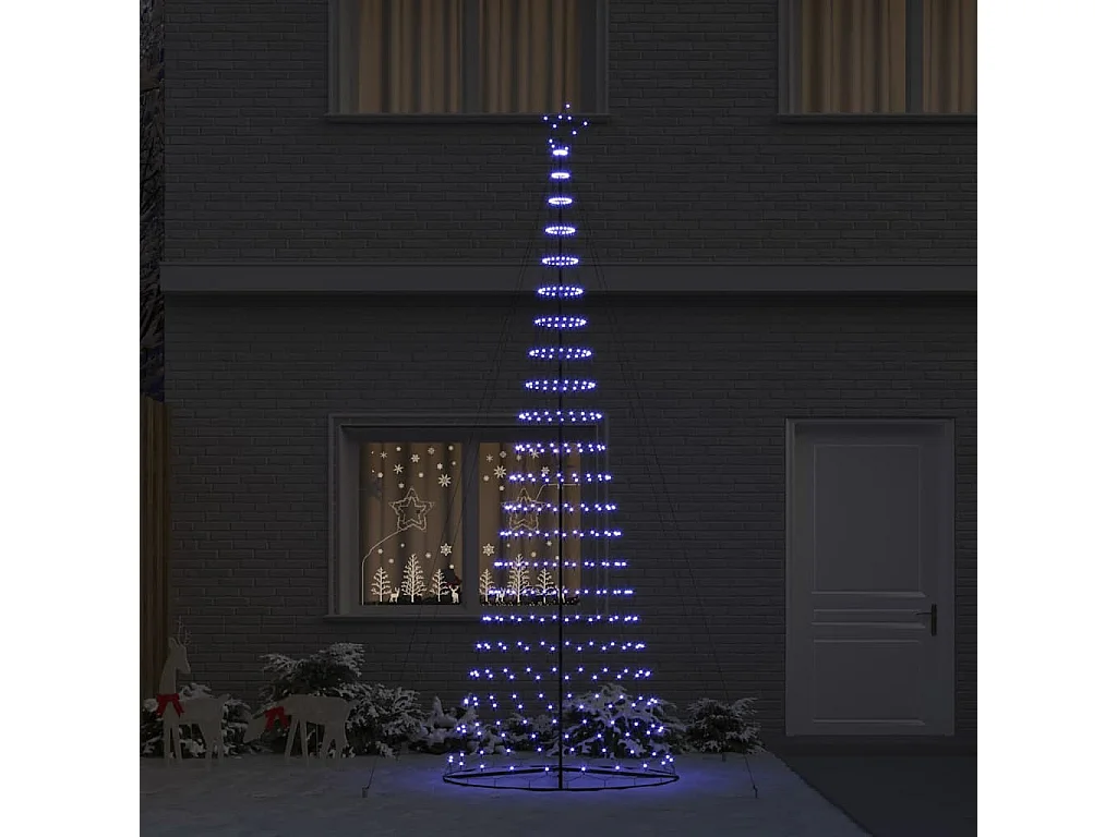 Blauer LED-Weihnachtsbaum 138,5 x 138,5 x 399 cm Metall