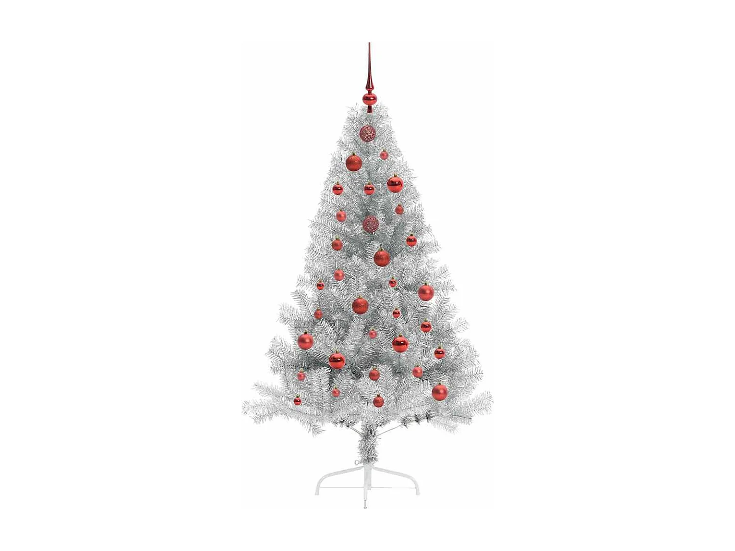 Sapin de Noël artificiel pré-éclairé Argent 150 cm PET