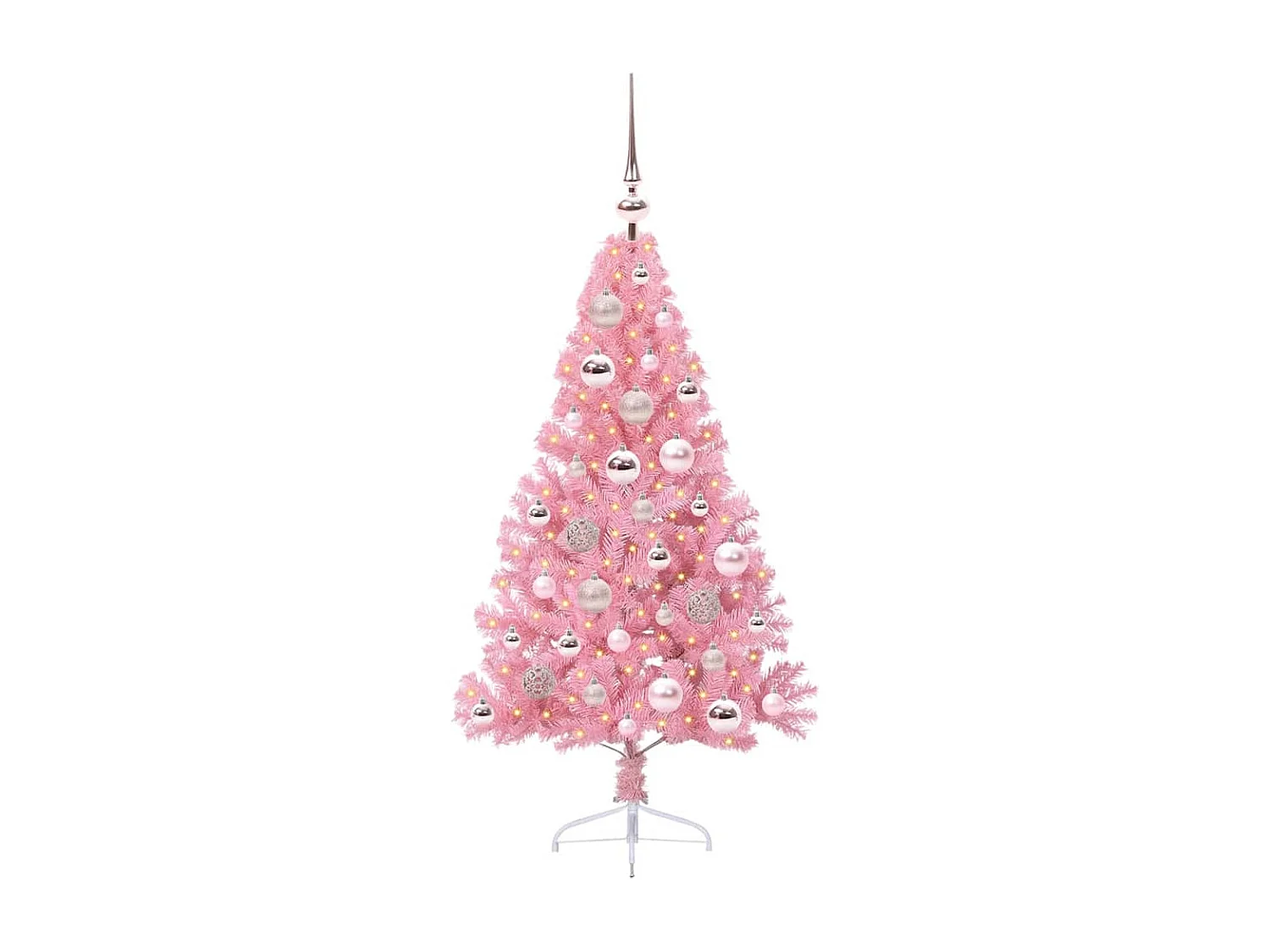 Sapin de Noël artificiel pré-éclairé Rose 120 cm PVC