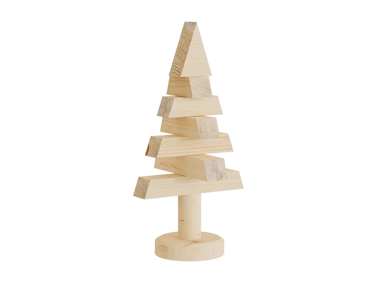 Houten kerstbomen ter decoratie 2 stuks 30 cm massief grenen