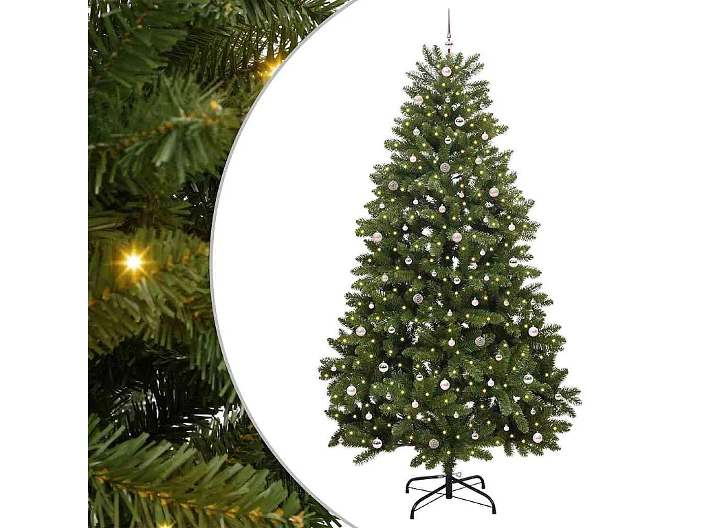 Sapin de Noël artificiel avec 300 LED Vert 300 cm PVC et métal