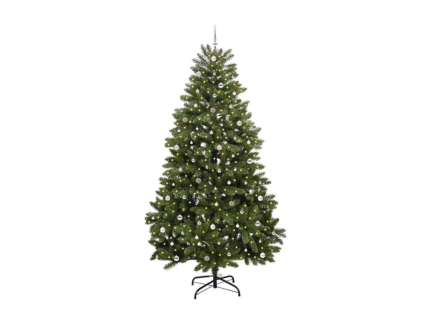 Sapin de Noël artificiel avec 300 LED Vert 300 cm PVC et métal
