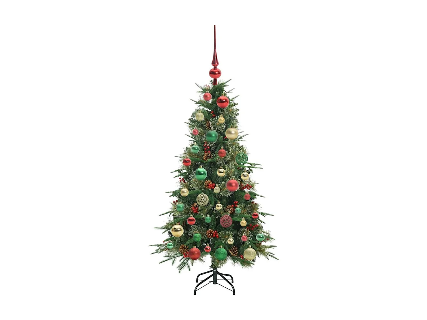 Albero di Natale artificiale con rami incernierati verde 120 cm