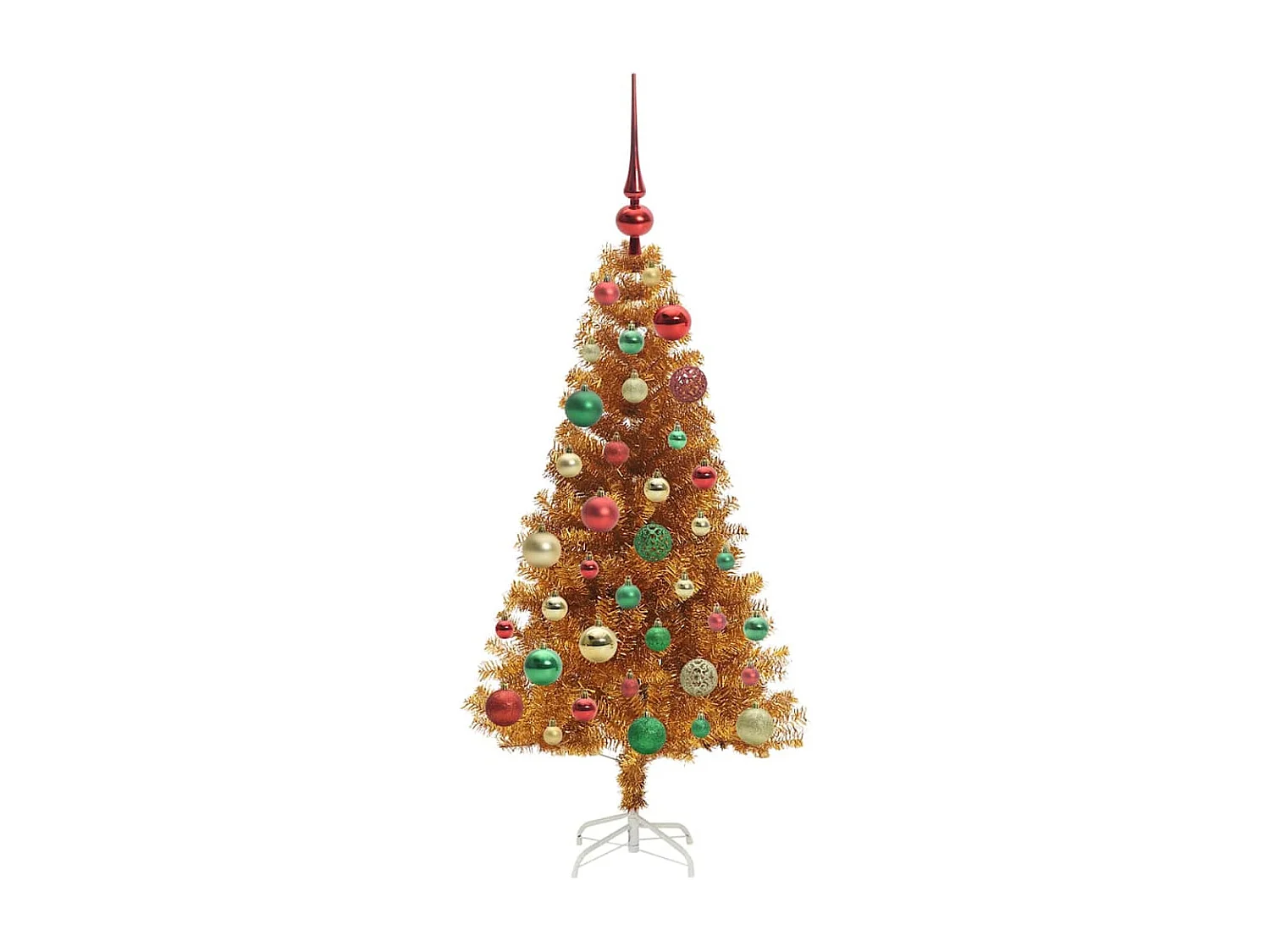 Kerstboom met 150 LED's met standaard Goud 120 cm PET