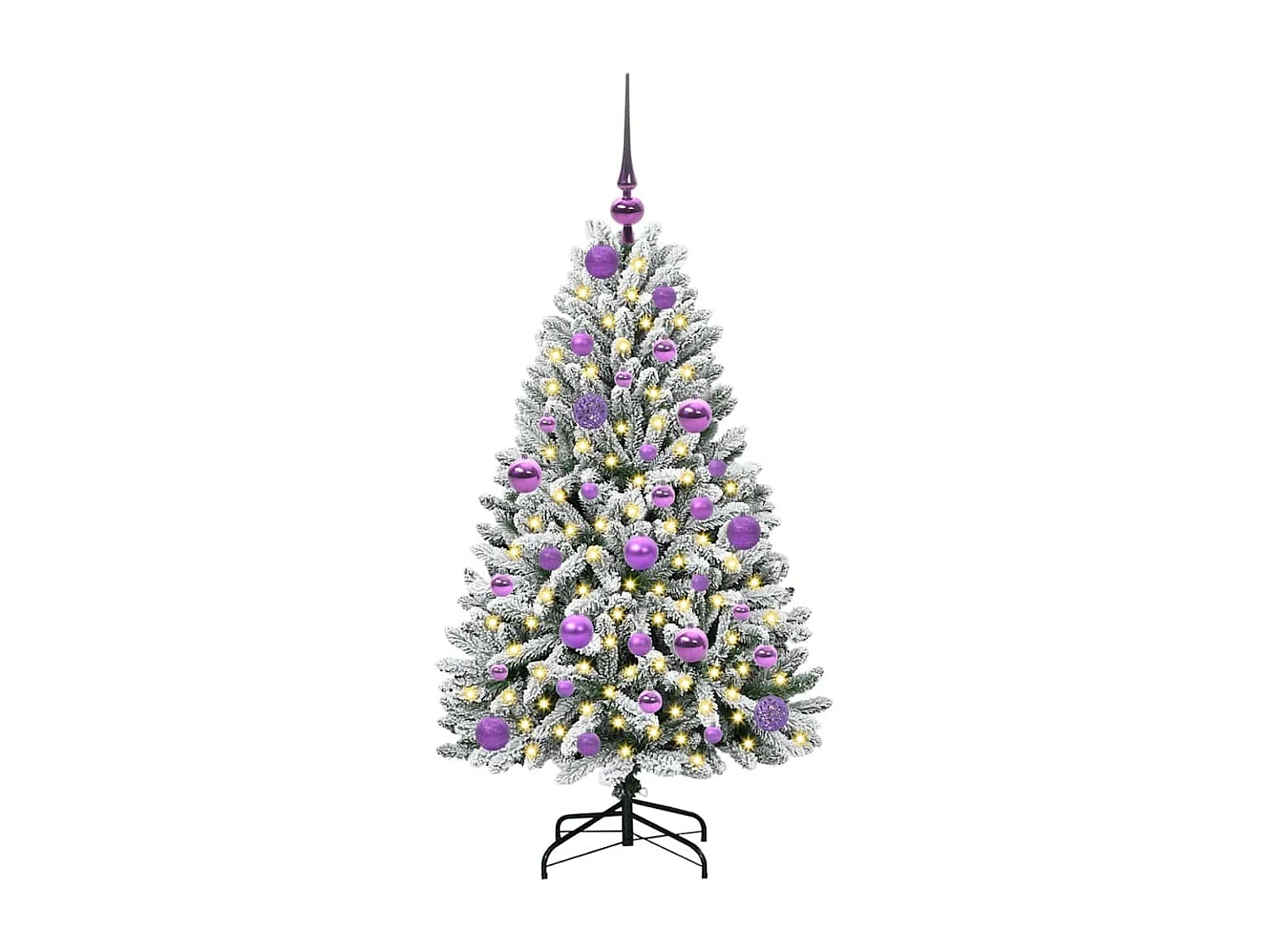 Sapin de Noël artificiel Vert et blanc 120 cm PVC et métal
