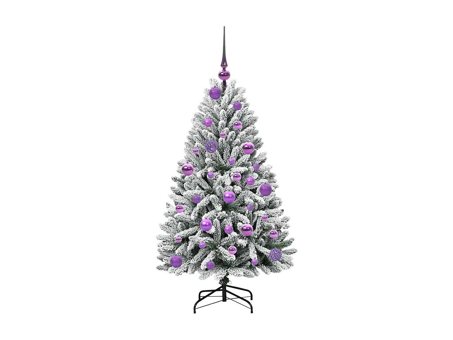 Sapin de Noël artificiel Vert et blanc 120 cm PVC et métal