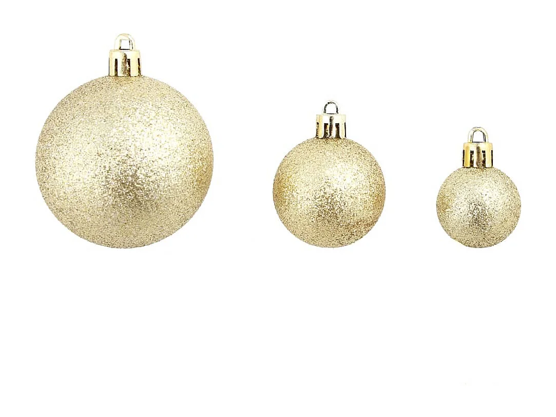 Kerstballenset 100 stuks 3/4/6 cm Goud
