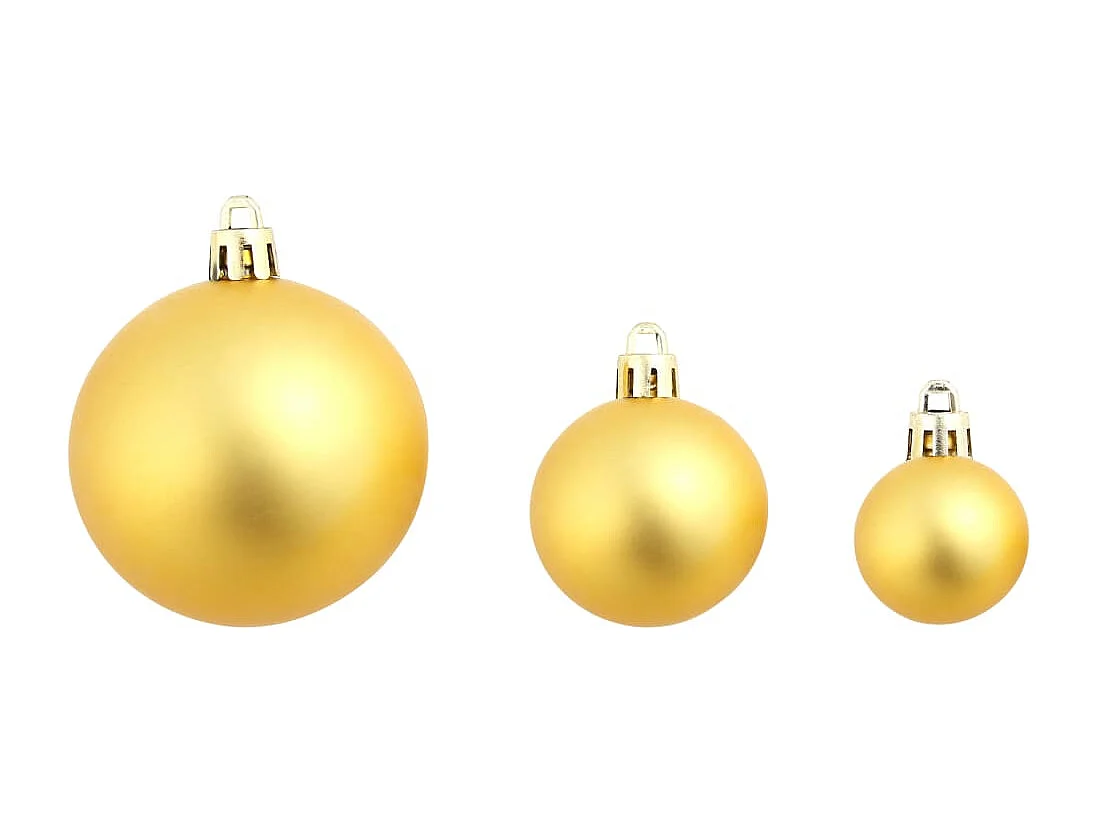 Kerstballenset 100 stuks 3/4/6 cm Goud