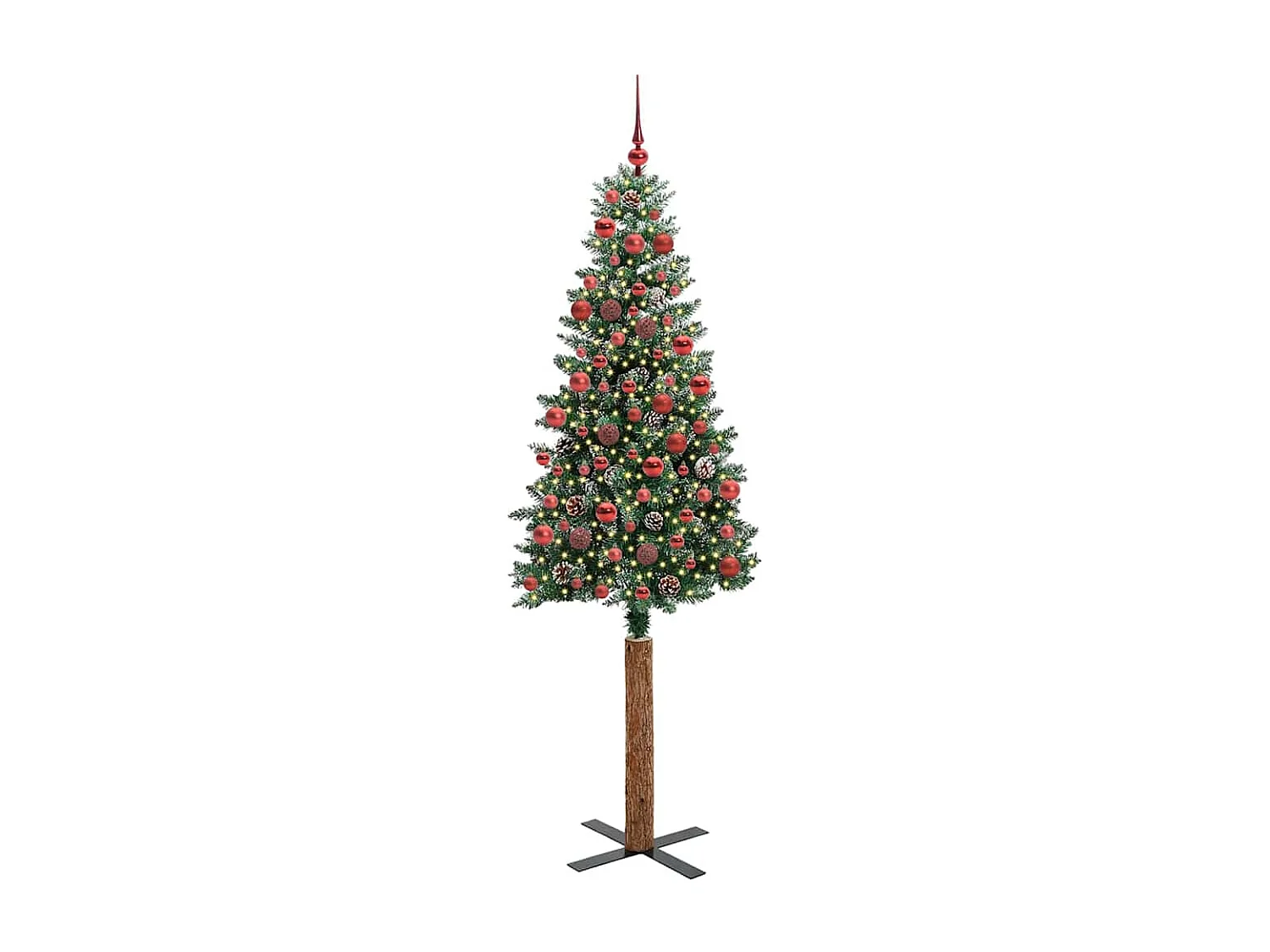 Schlanker Weihnachtsbaum mit 300 LEDs Grün und Weiß 180 cm