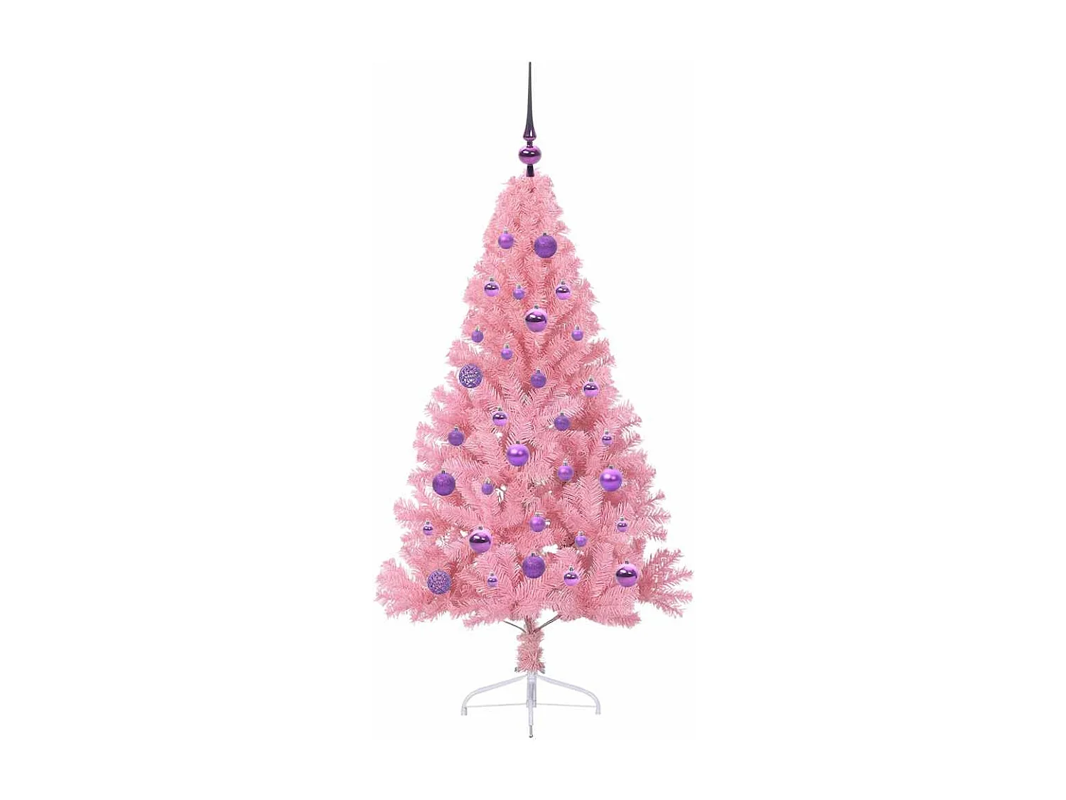 Sapin de Noël artificiel pré-éclairé Rose 150 cm PVC
