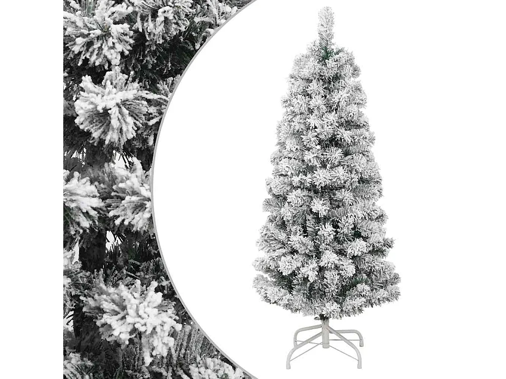 Sapin de Noël artificiel à charnières avec neige floquée 150 cm