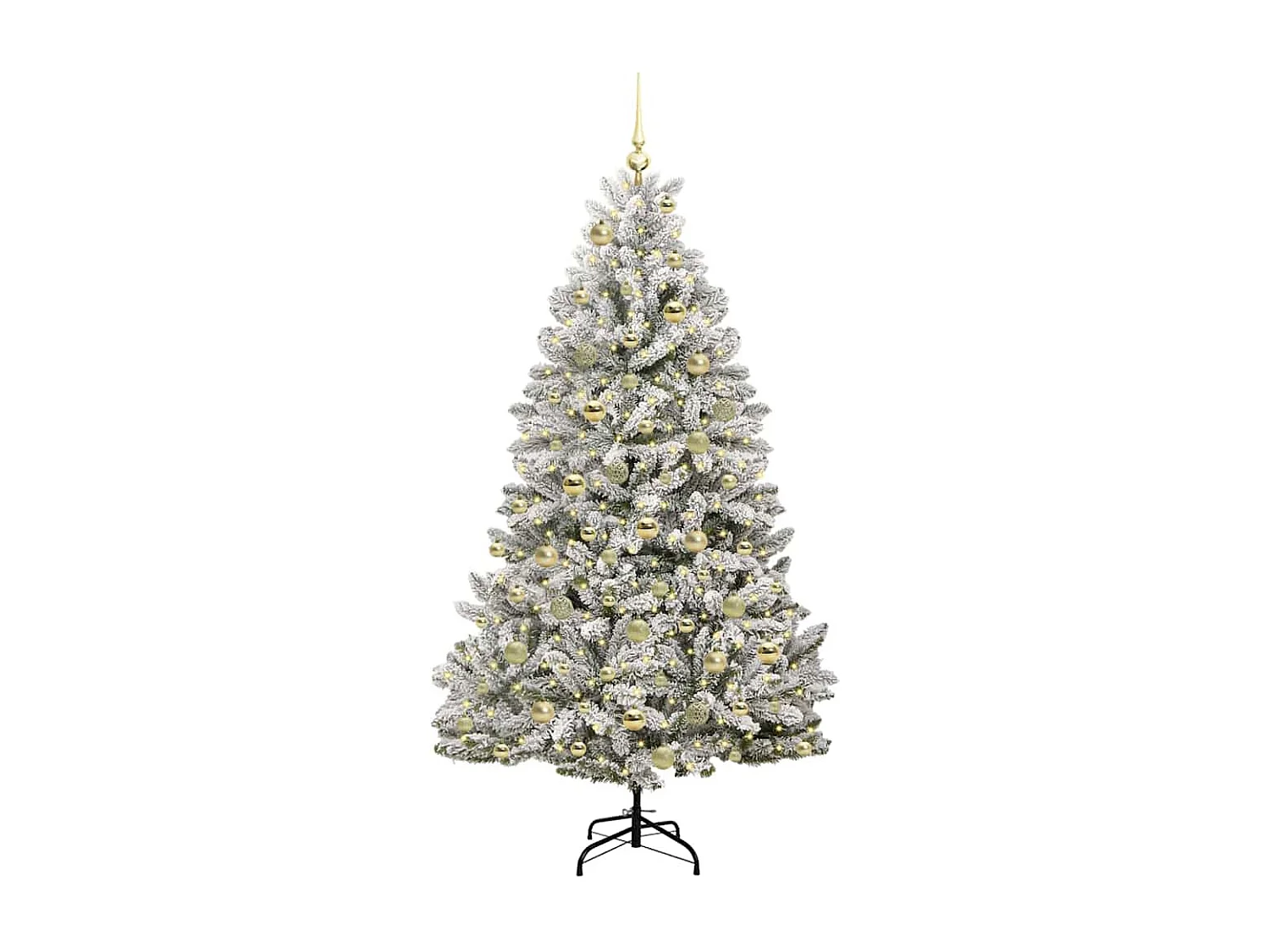 Albero di Natale artificiale Verde e bianco 180 cm PVC e metallo