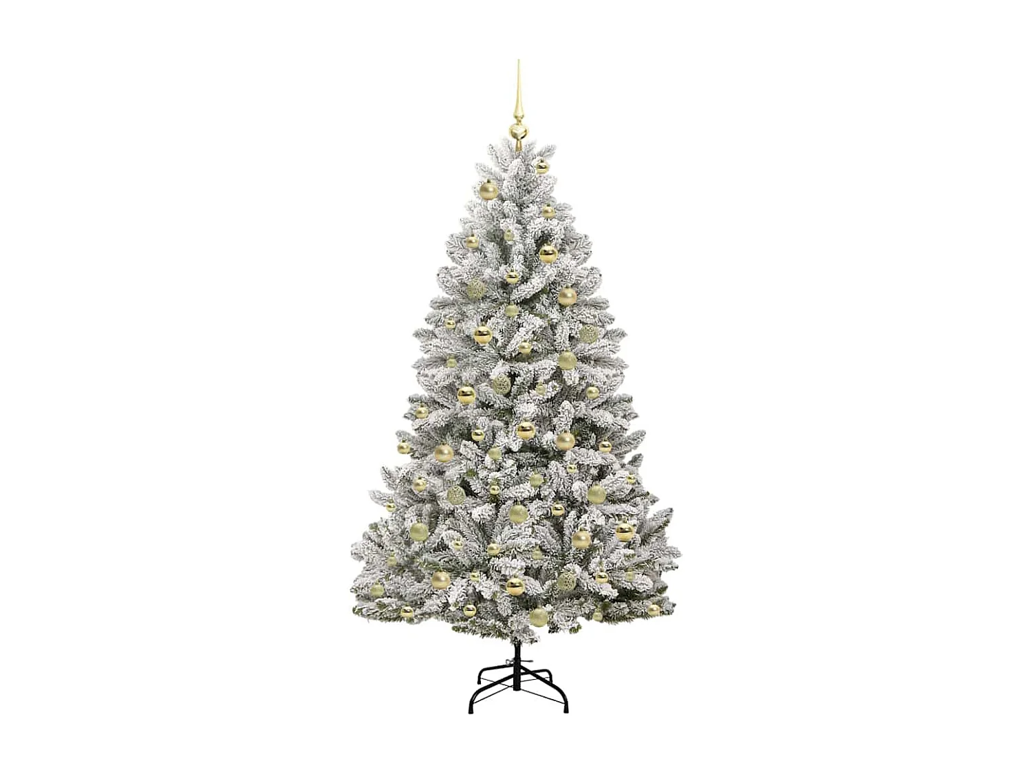 Albero di Natale artificiale Verde e bianco 180 cm PVC e metallo