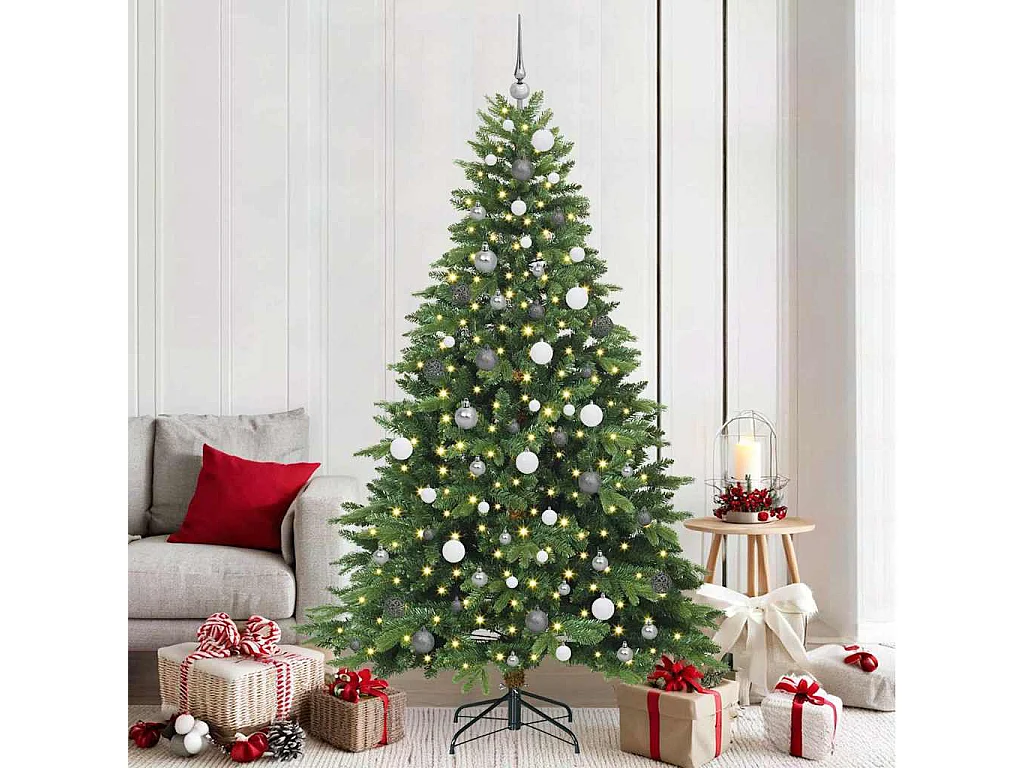 Sapin de Noël artificiel avec 300 LED Vert 210 cm PE et PVC
