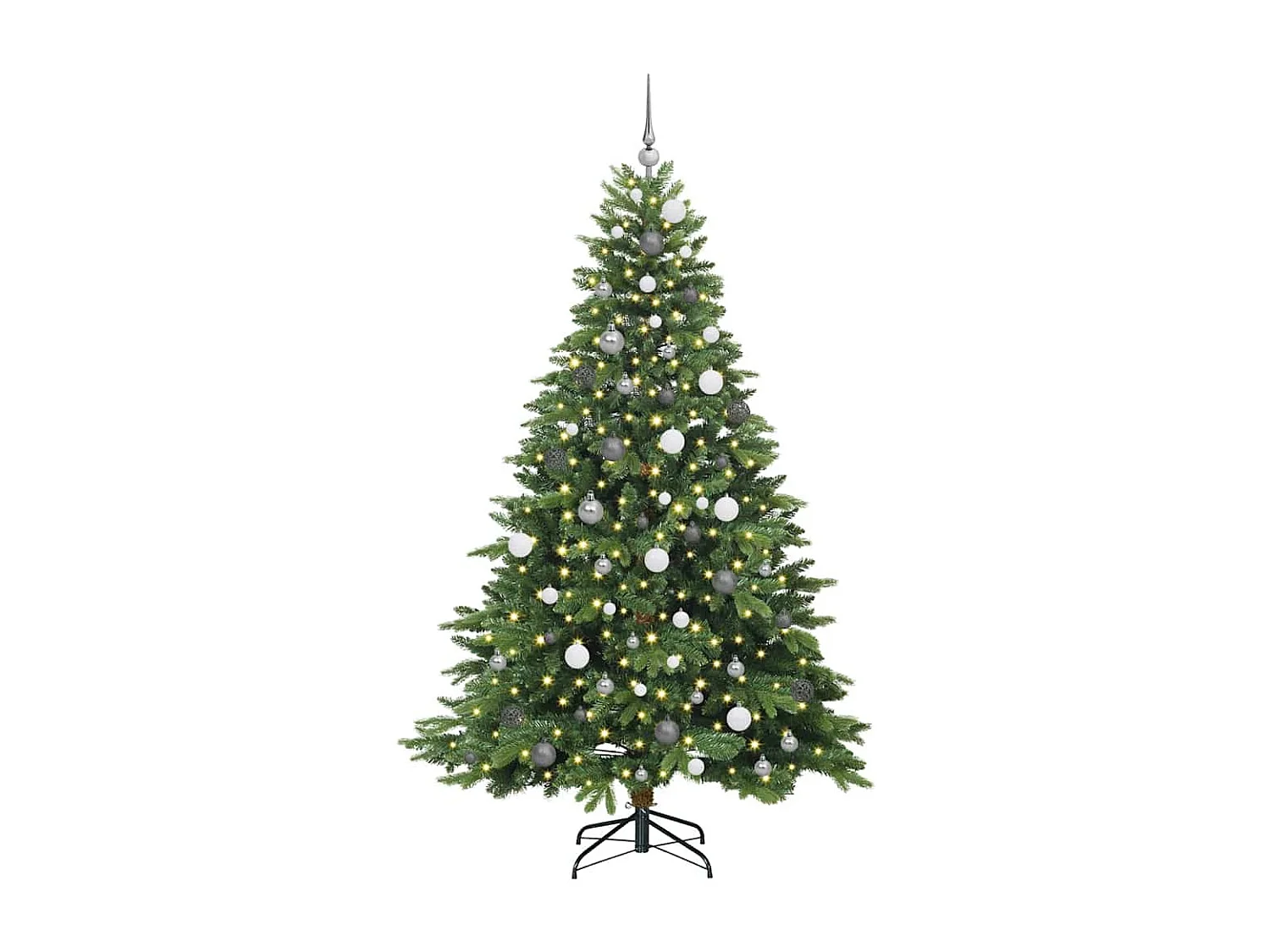 Sapin de Noël artificiel avec 300 LED Vert 210 cm PE et PVC