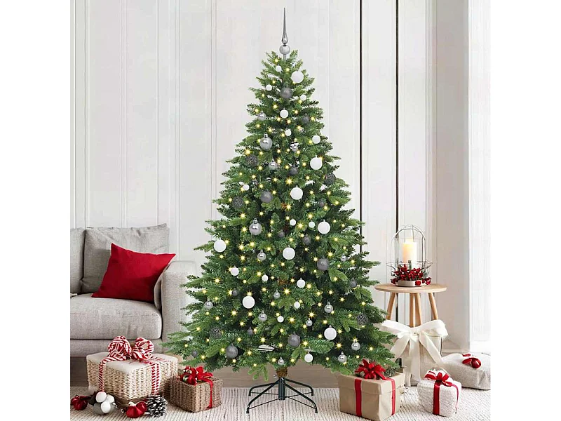 Sapin de Noël artificiel avec 300 LED Vert 210 cm PE et PVC