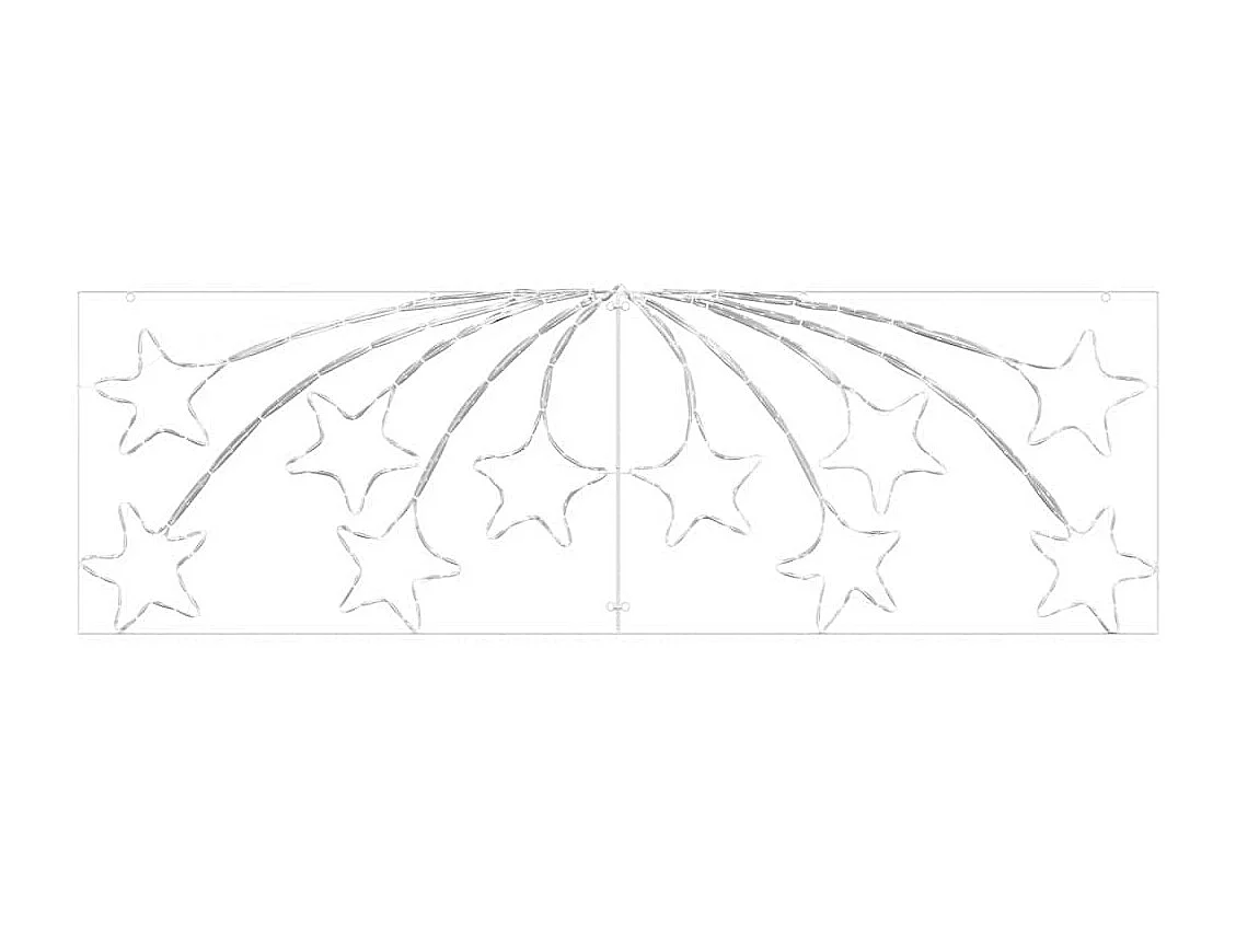 Étoile de Noël avec 432 LED Multicolore 180 x 57 cm PVC