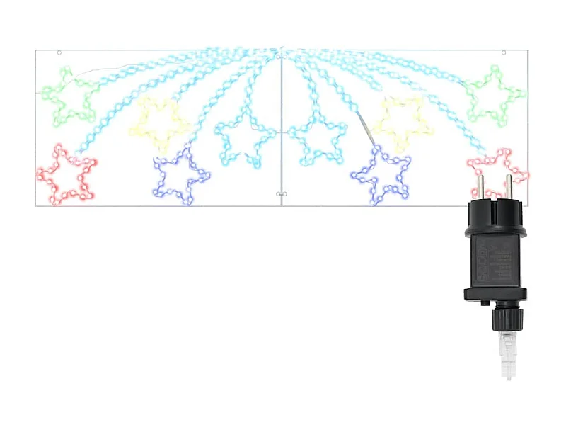 Étoile de Noël avec 432 LED Multicolore 180 x 57 cm PVC