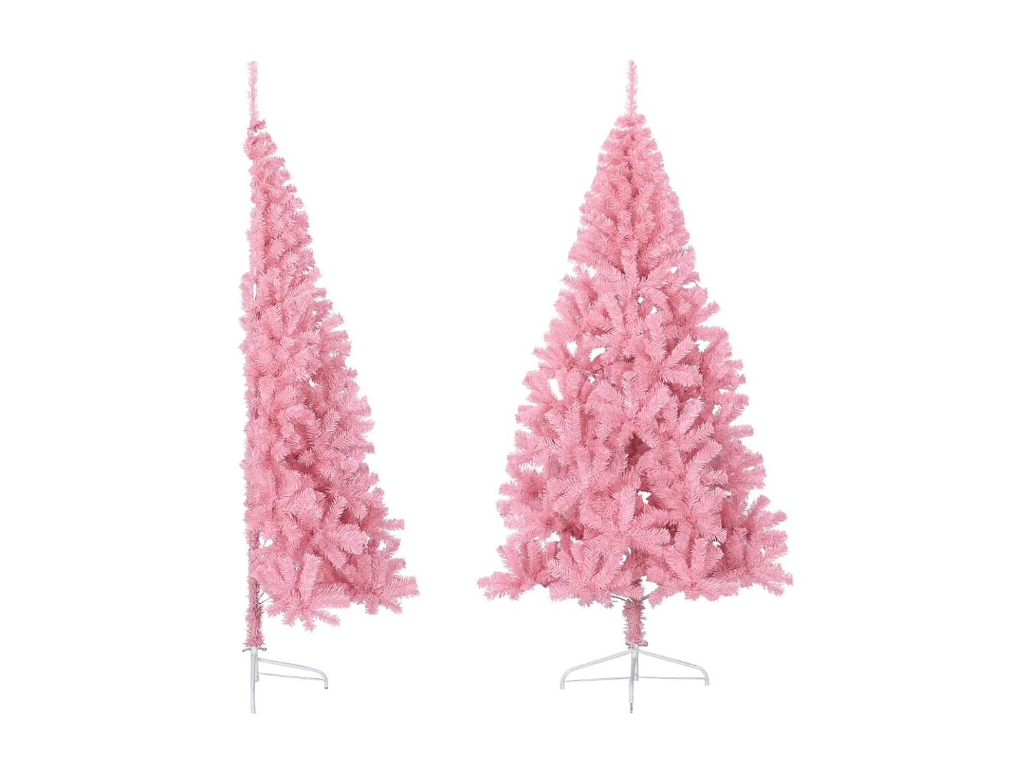 Halber künstlicher Weihnachtsbaum mit Ständer Rosa 240cm PVC