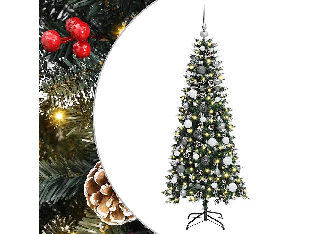 Sapin de Noël artificiel avec 150 LED Vert 66 x 66 x 150 cm