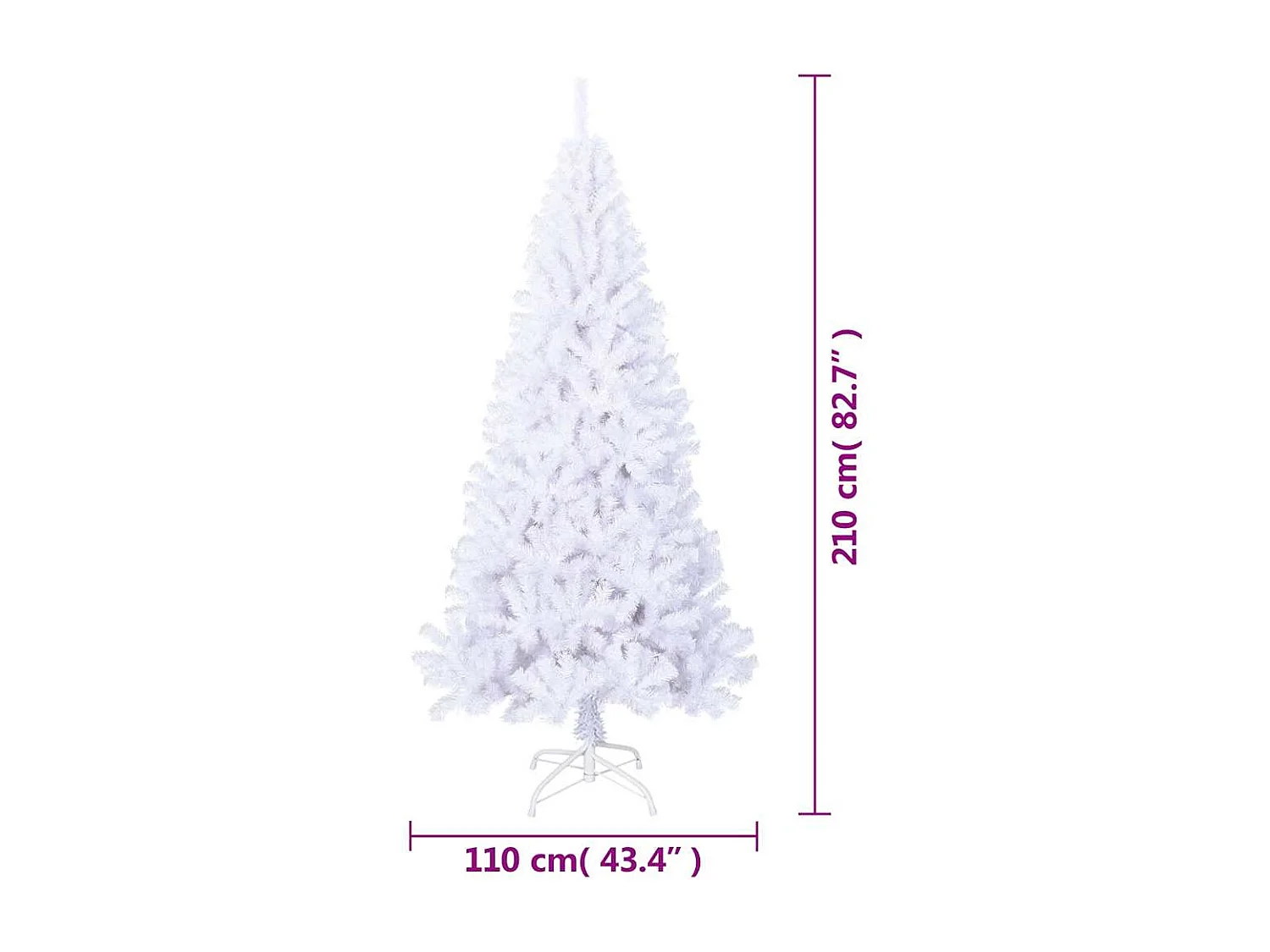 Künstlicher Weihnachtsbaum mit dicken Ästen weiß 210cm PVC