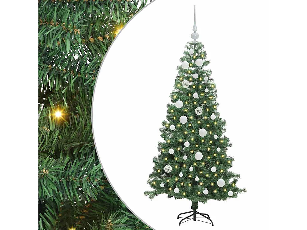 Kerstboom met 150 LED's met standaard Groen 120 cm PVC
