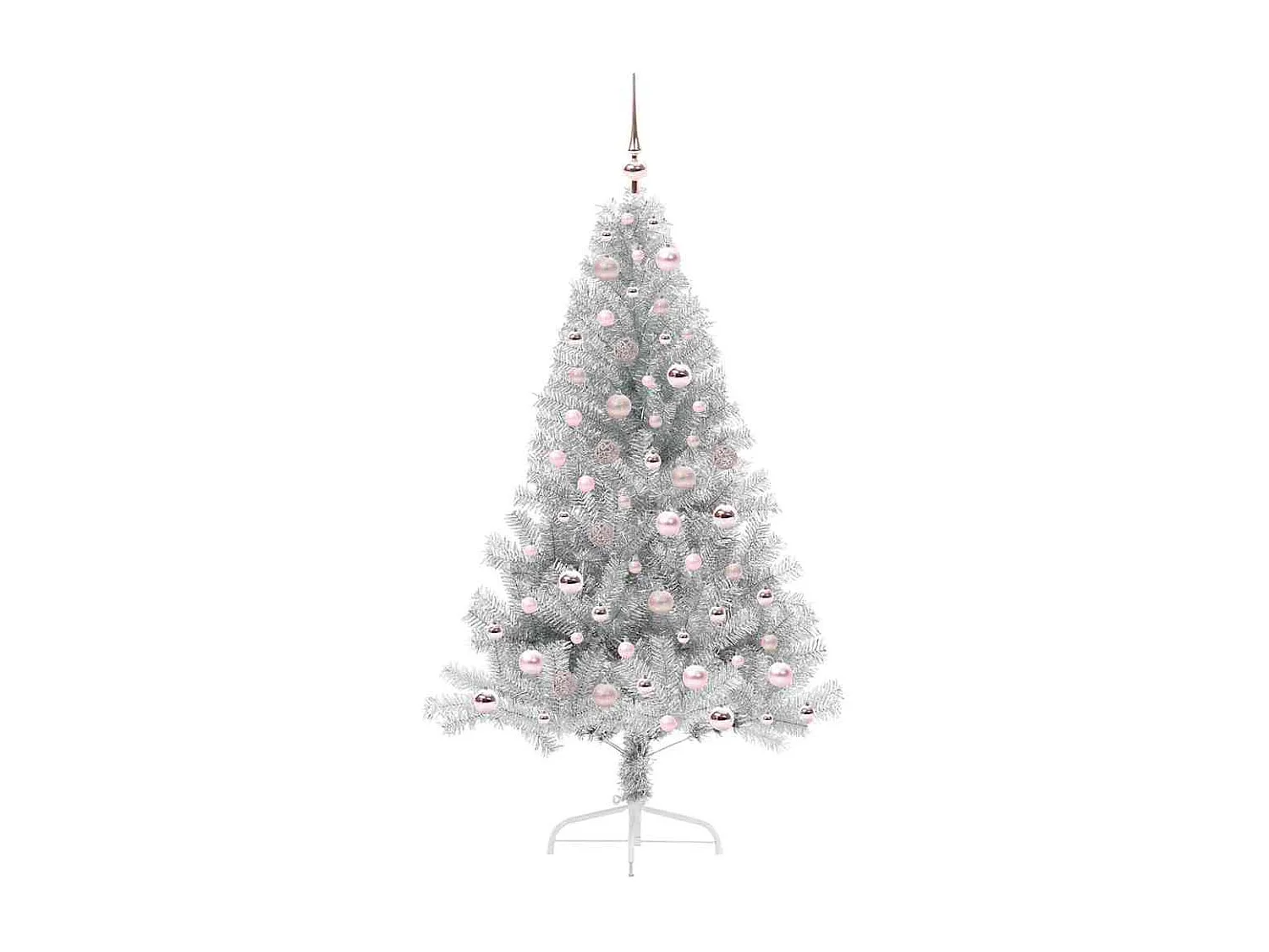 Beleuchteter künstlicher Weihnachtsbaum Silber 180cm PET