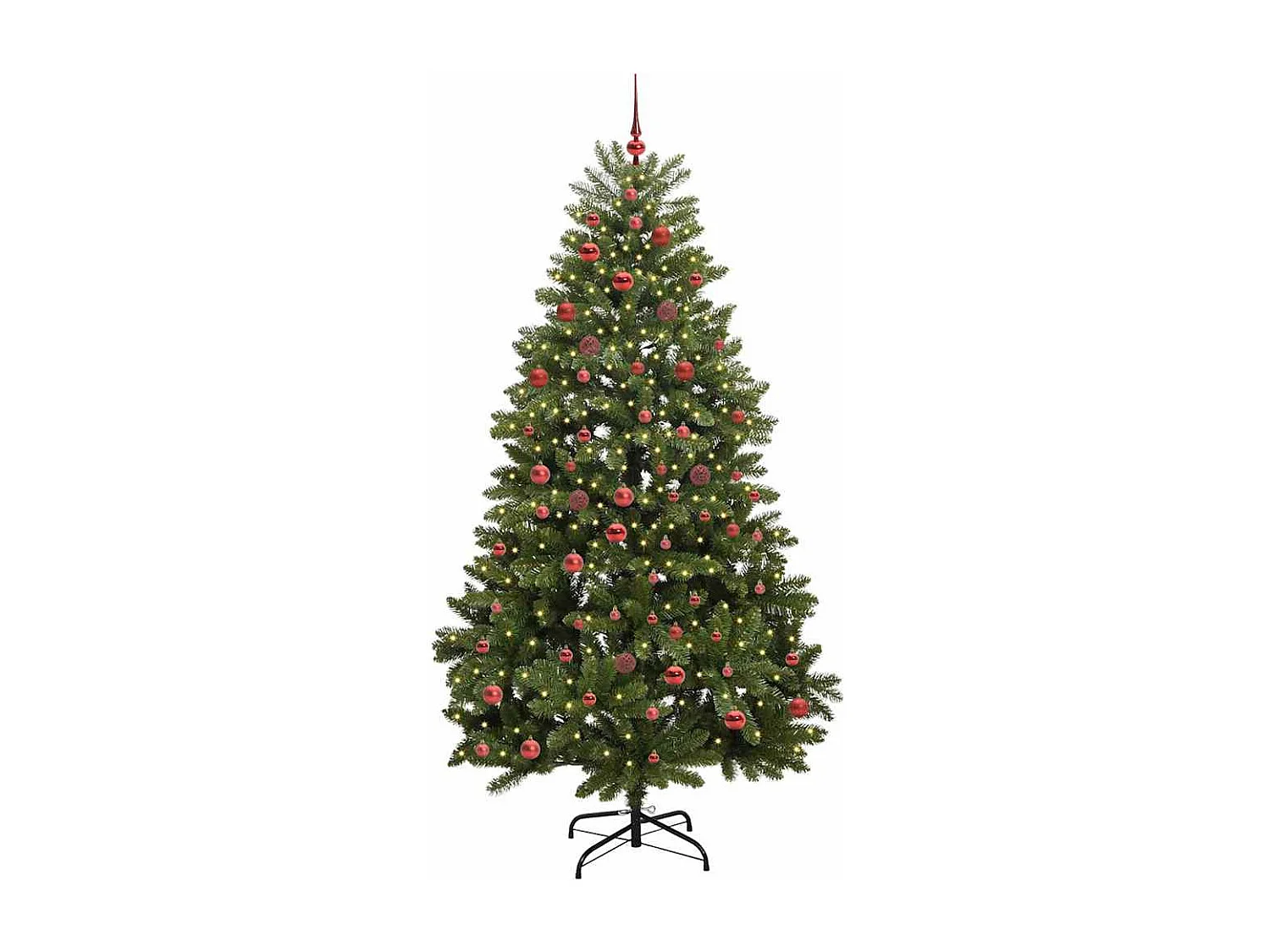 Albero di Natale artificiale con 300 LED Verde 210 cm PVC e metallo