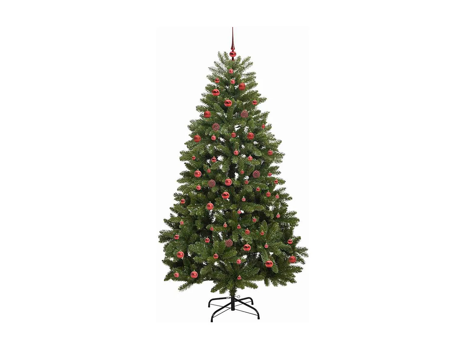 Albero di Natale artificiale con 300 LED Verde 210 cm PVC e metallo