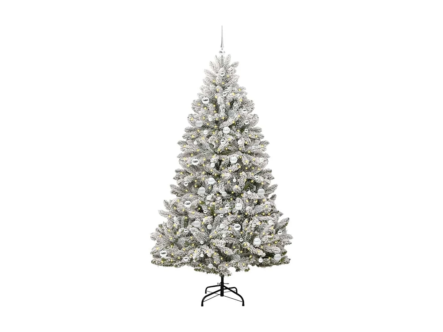 Albero di Natale artificiale Verde e bianco 210 cm PVC e metallo