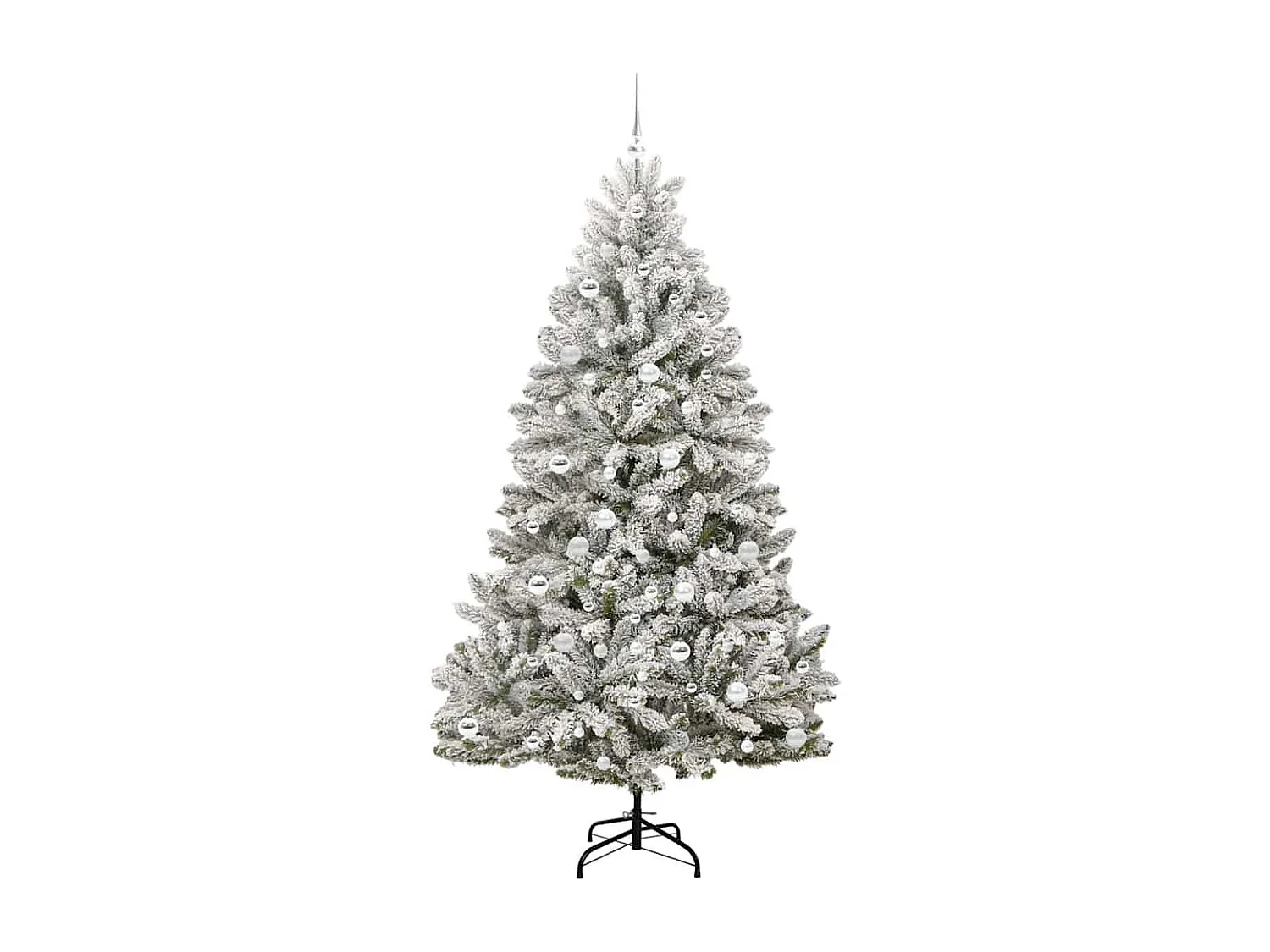 Albero di Natale artificiale Verde e bianco 210 cm PVC e metallo