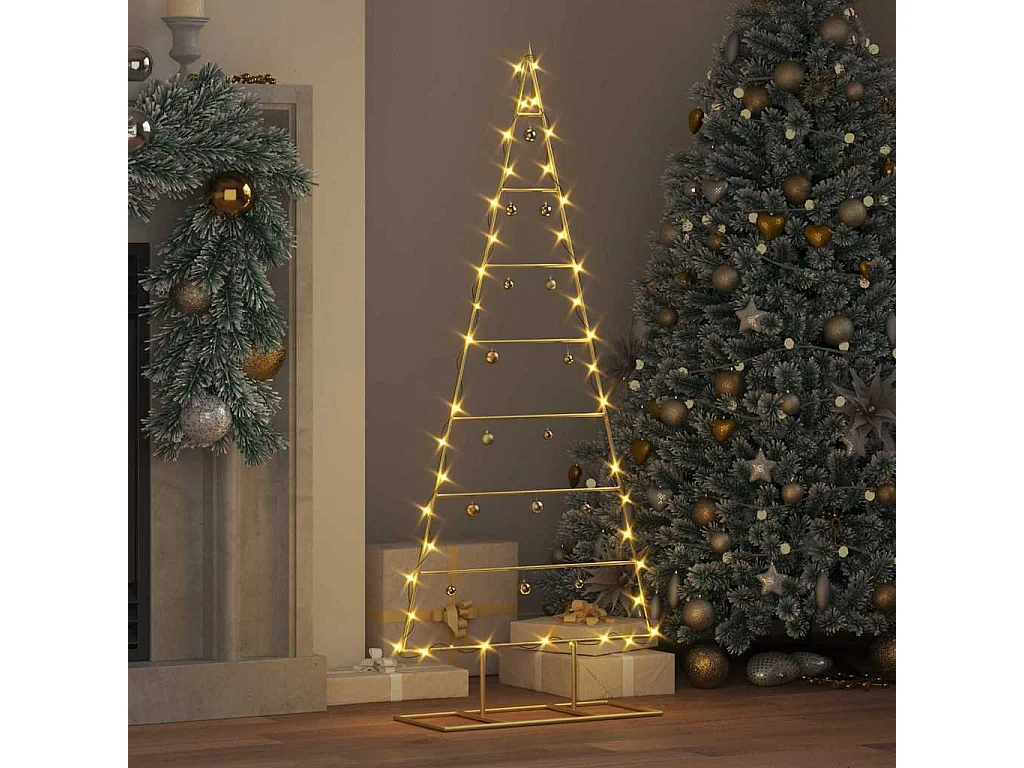 Arbre de Noël en métal Doré 125 cm Acier peint par poudre