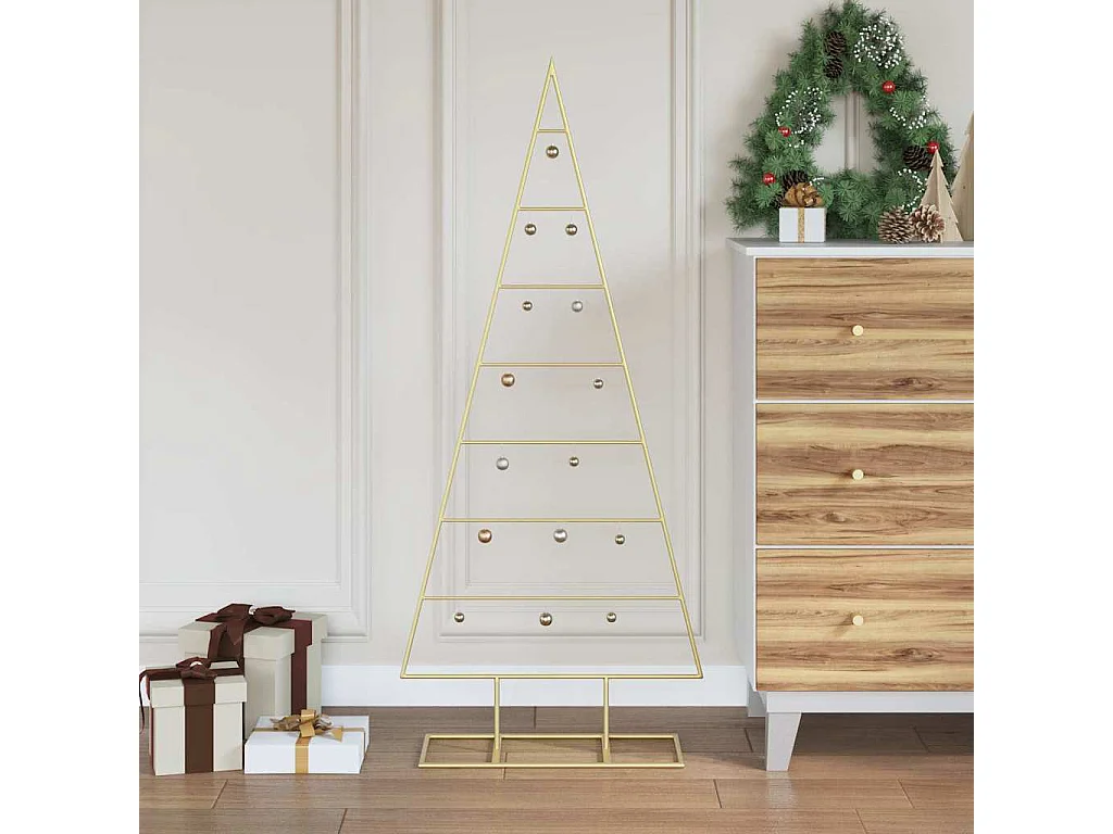 Gouden metalen kerstboom 125 cm gepoedercoat staal