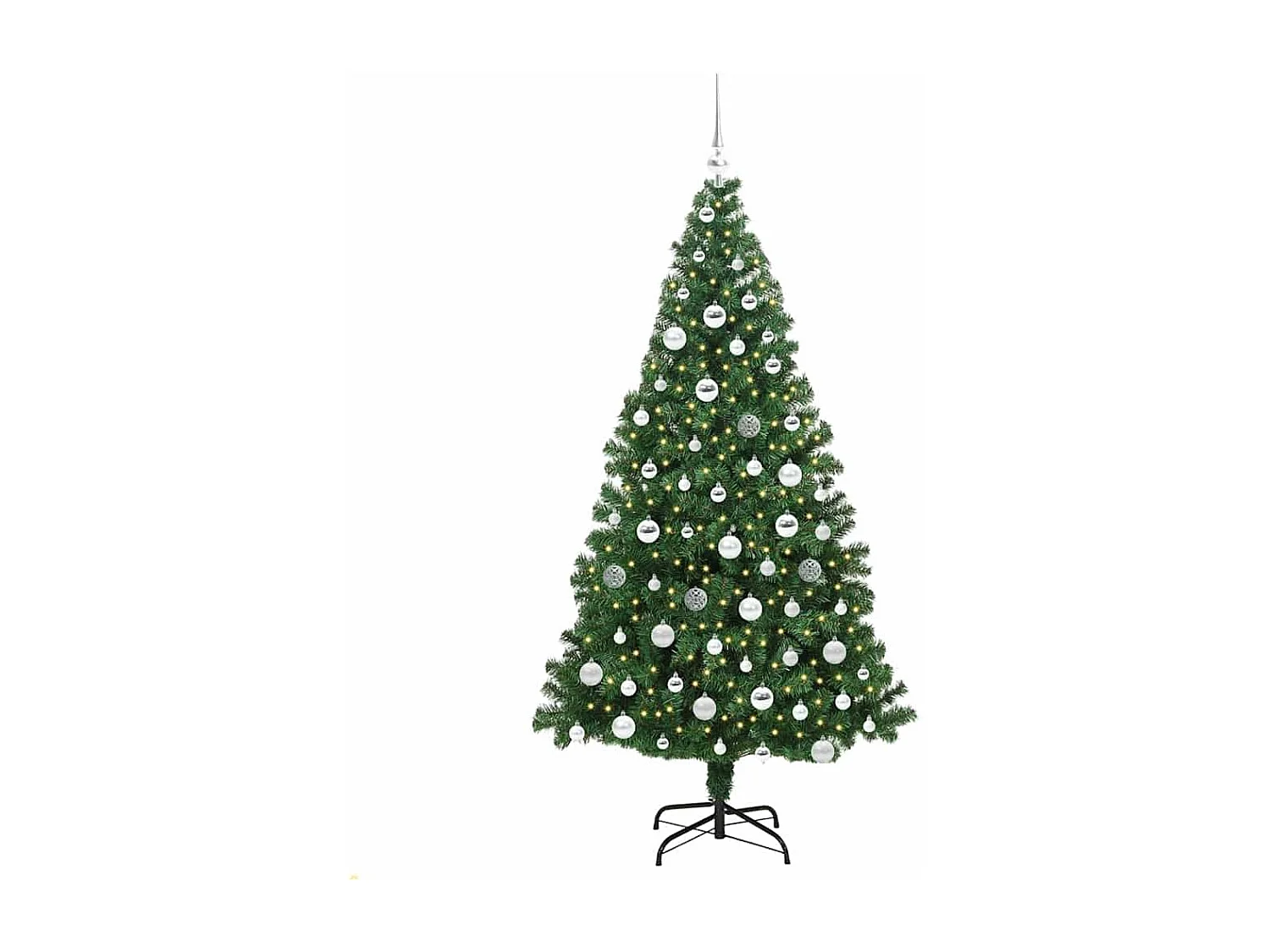 Albero di Natale artificiale verde 180 cm PVC, acciaio e plastica