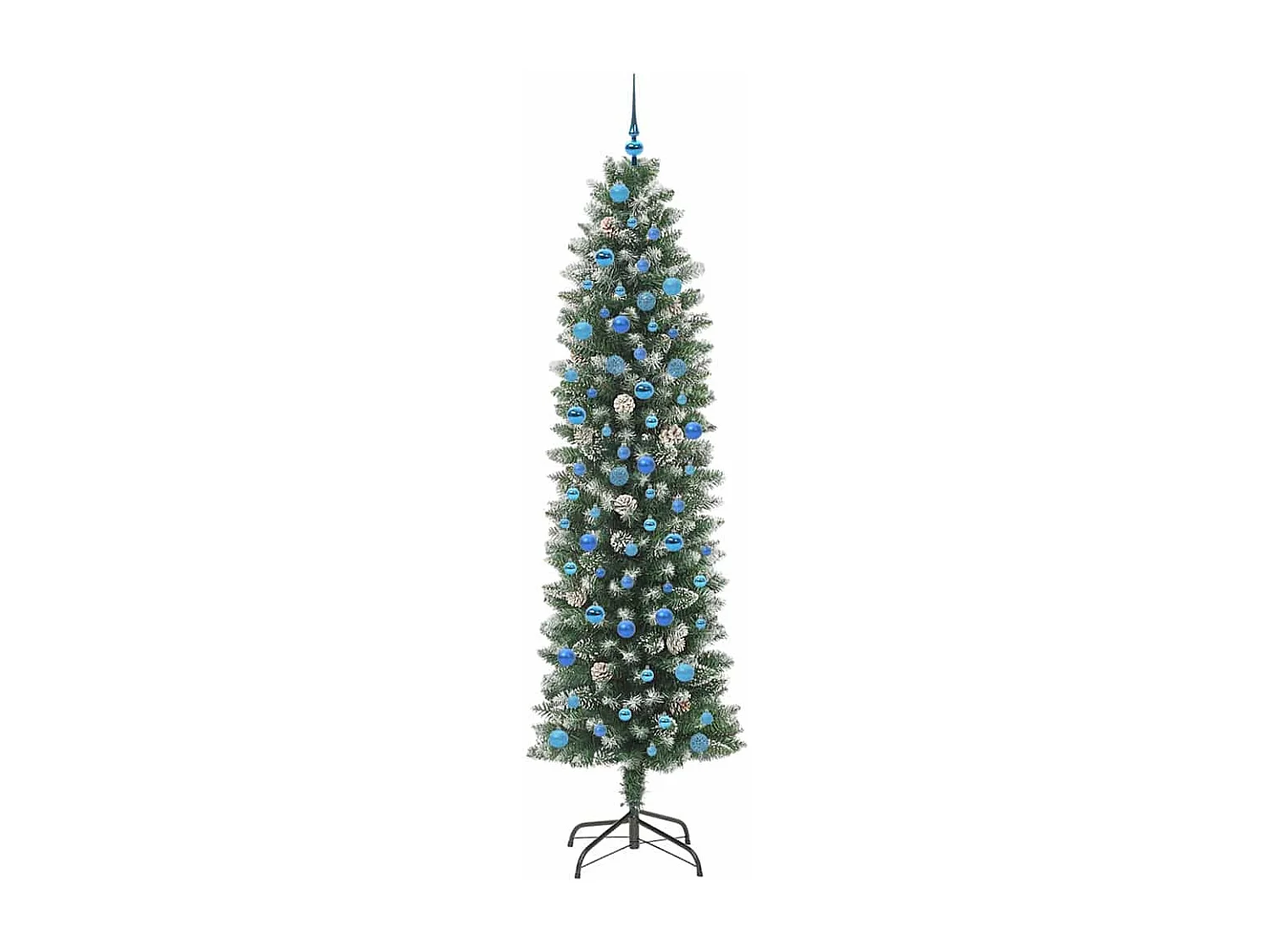 Schlanker künstlicher Weihnachtsbaum mit 300 LEDs Grün und Weiß 240 cm