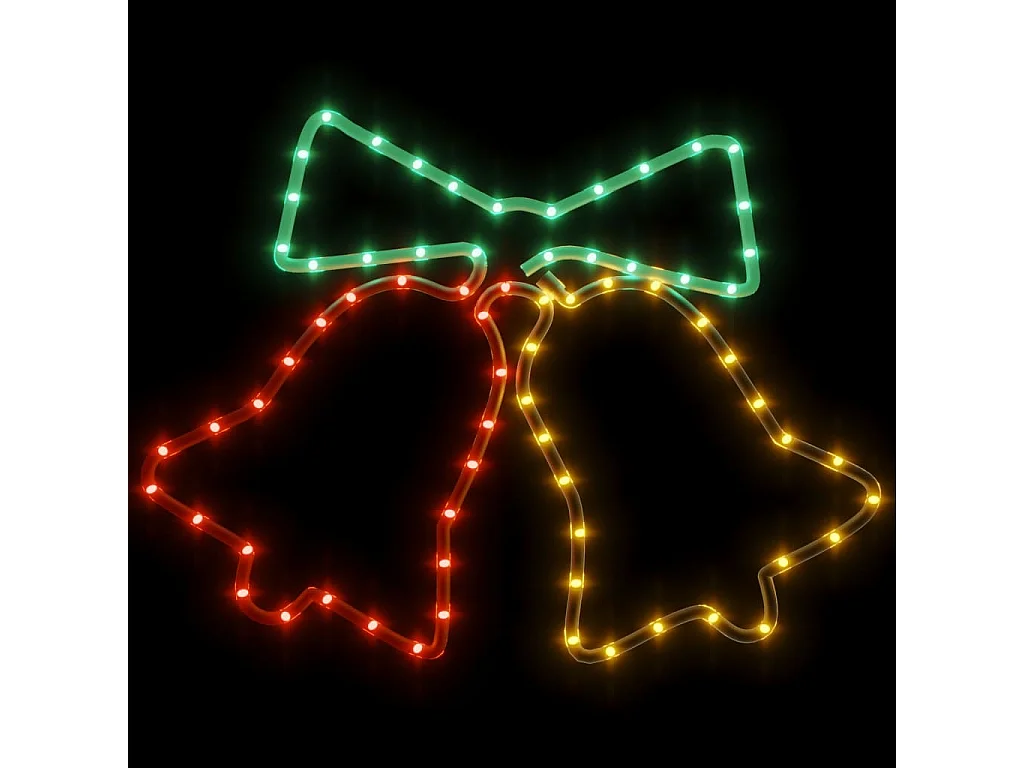 Figurines de cloches de Noël avec 72 LED 3 pcs 50x56 cm