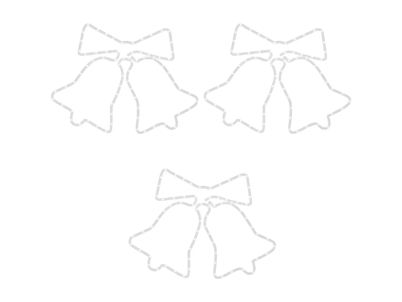 Kerstbelfiguren met 72 LED's 3 stuks 50x56 cm