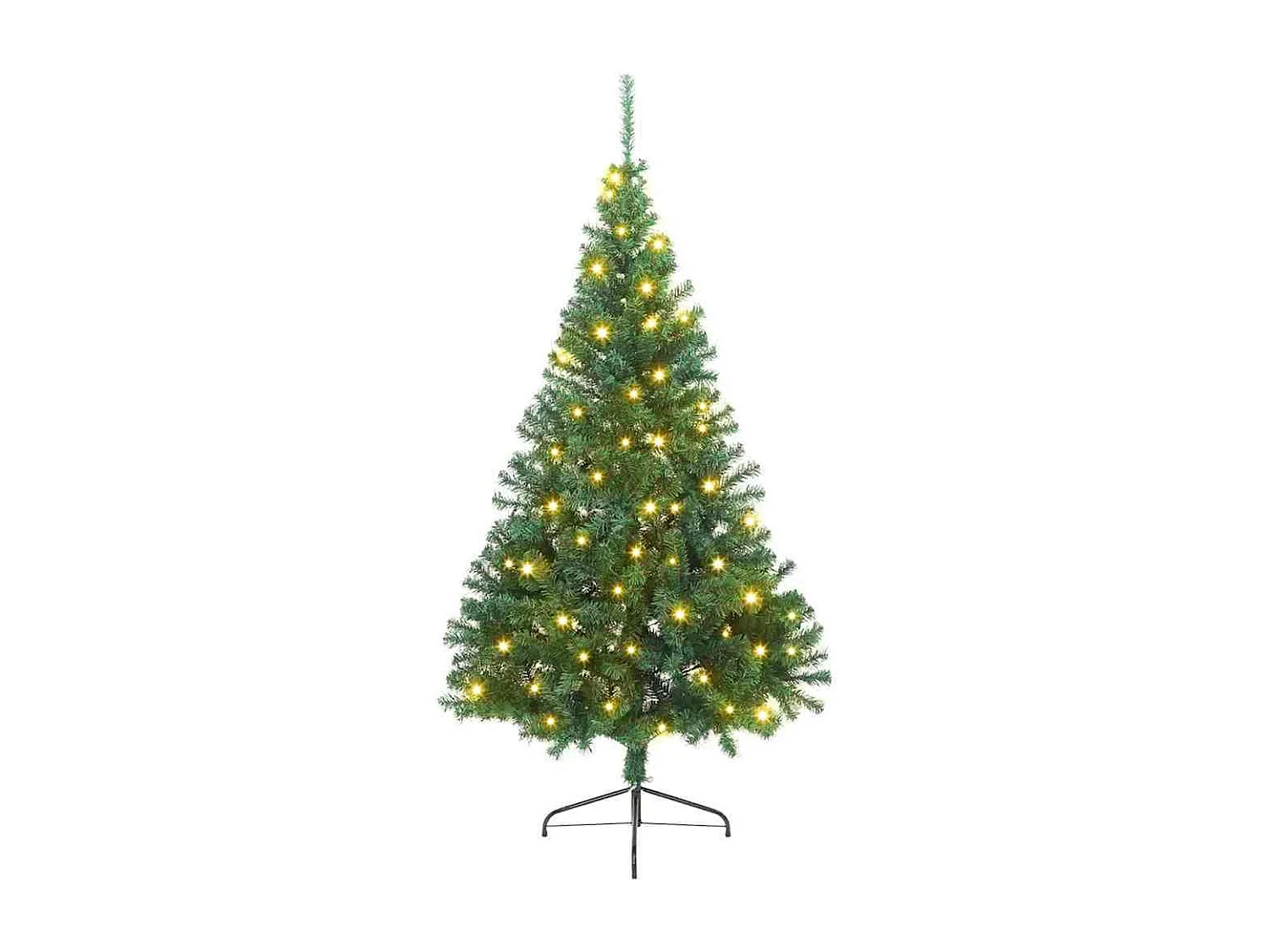 Albero di Natale artificiale preilluminato verde 180 cm in PVC