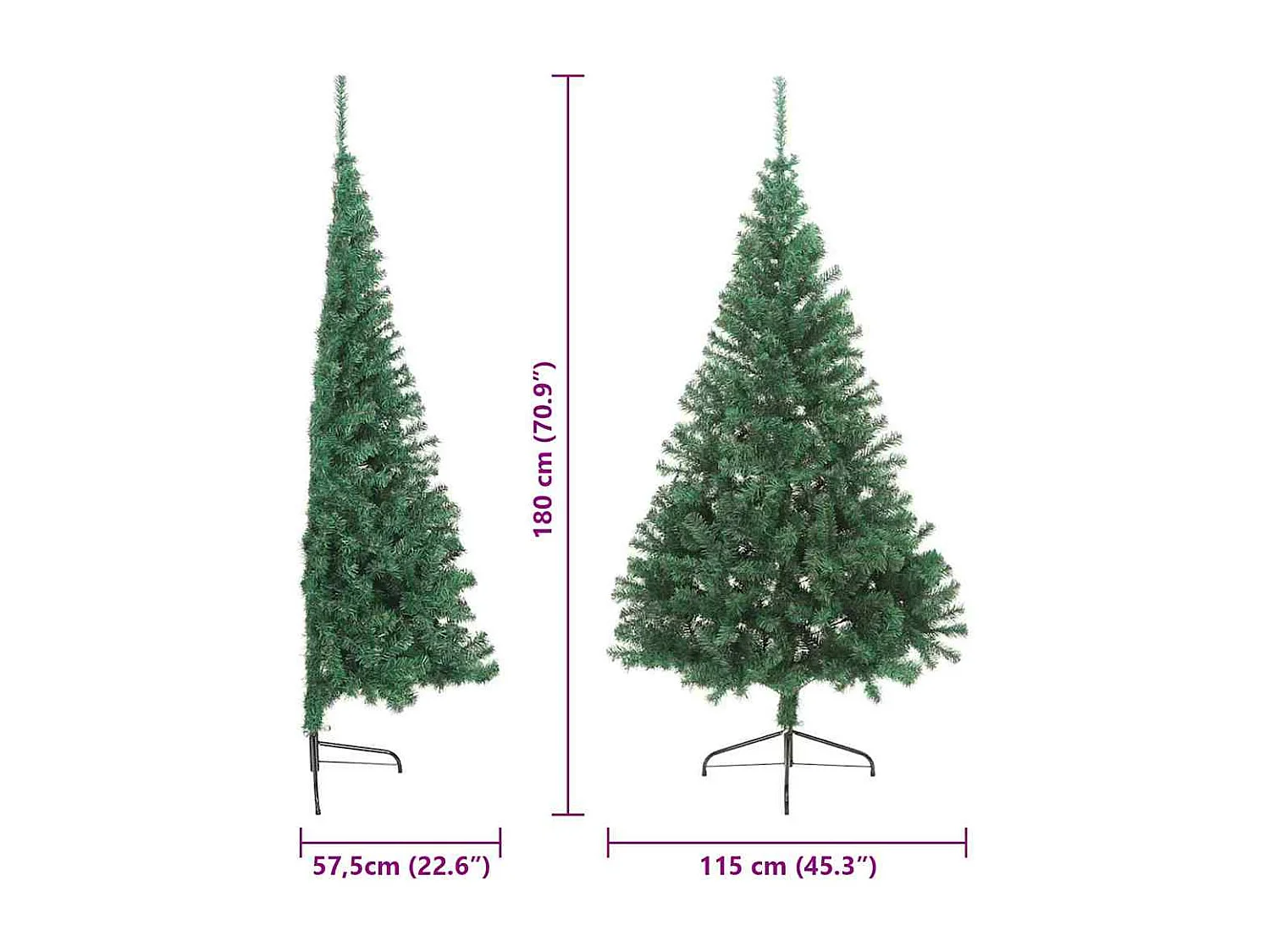 Albero di Natale artificiale preilluminato verde 180 cm in PVC