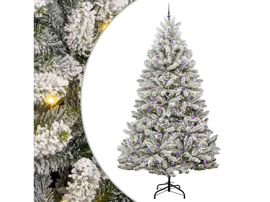 Sapin de Noël artificiel Vert et blanc 300 cm PVC et métal