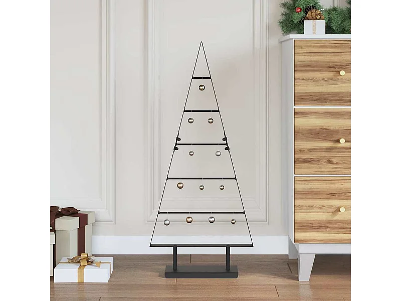 Arbre de Noël en métal avec support Noir 90 cm Acier