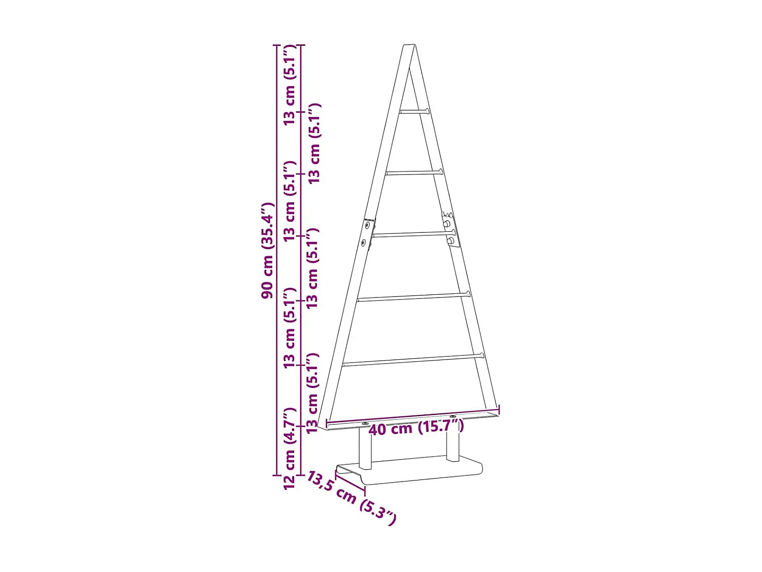 Arbre de Noël en métal avec support Noir 90 cm Acier