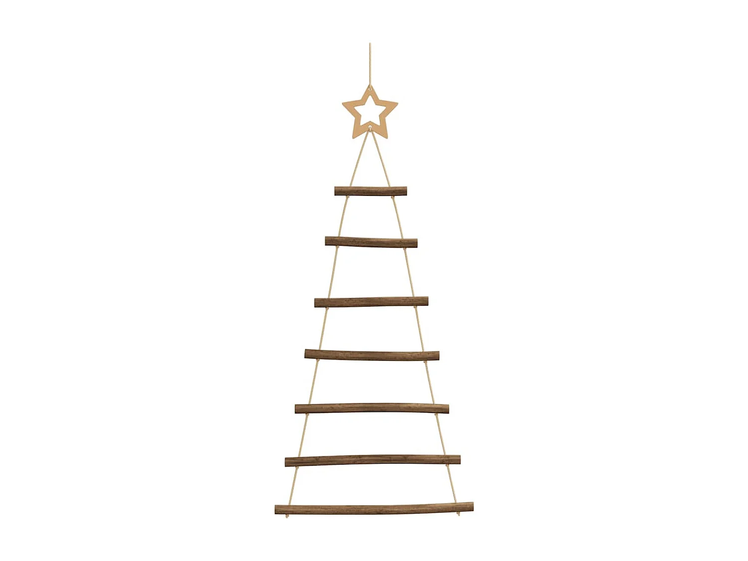 Sapins de Noël suspendus avec étoiles supérieures 2 pièces 42x90 cm Branche naturelle